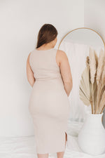 The Mali Ribbed Tank Dress Sand